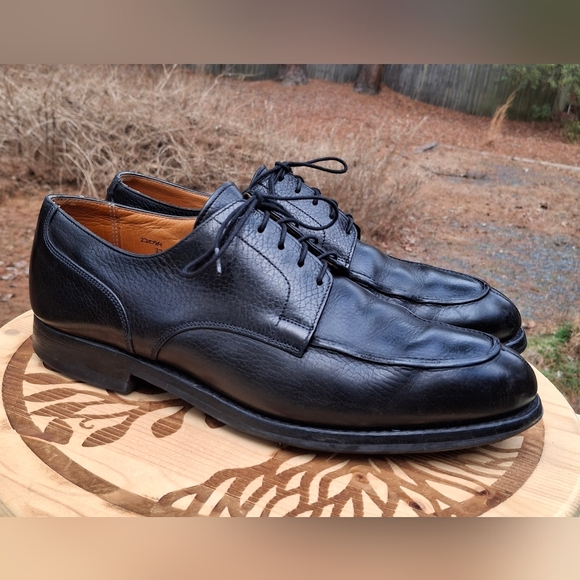 Peal & Co Brooks Brothers Black Pebbled Hatch Grain Split Toe Derby Shoes - Picture 10 of 11